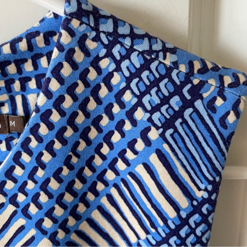 J. Mclaughlin Devon Blue Micro Plaid Sheath Sleev… - image 3